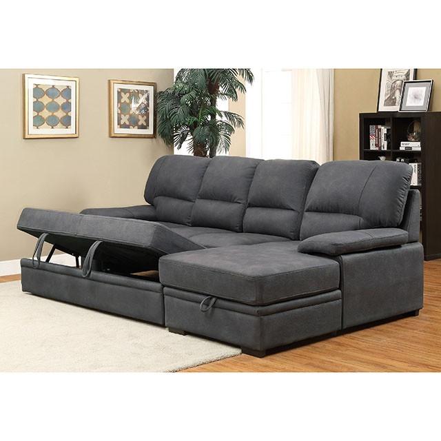 ALCESTER Brown & Gray Sectional w/ Sleeper, Ash - Imperial Furniture (Las Vegas, NV) - Multi Location