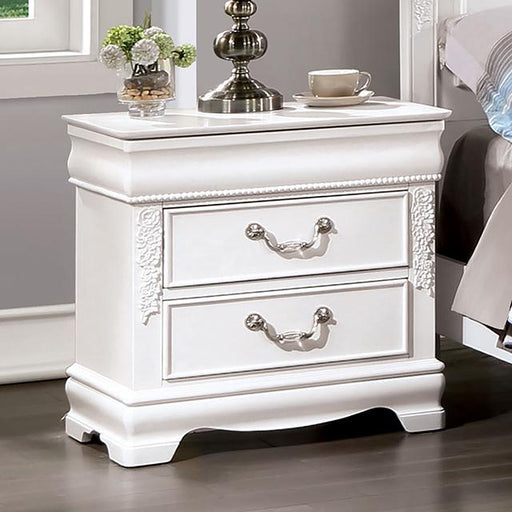 ALECIA Night Stand w/ USB, White - Imperial Furniture (Las Vegas, NV) - Multi Location