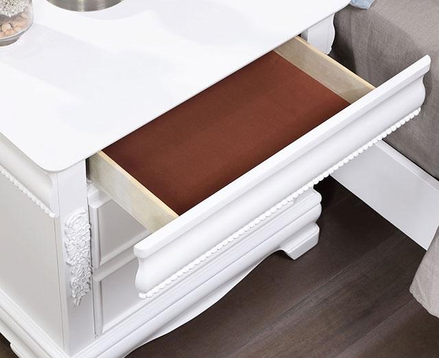 ALECIA Night Stand w/ USB, White - Imperial Furniture (Las Vegas, NV) - Multi Location