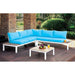 WINONA White/Oak/Blue Patio Sectional w/ Table - Imperial Furniture (Las Vegas, NV) - Multi Location