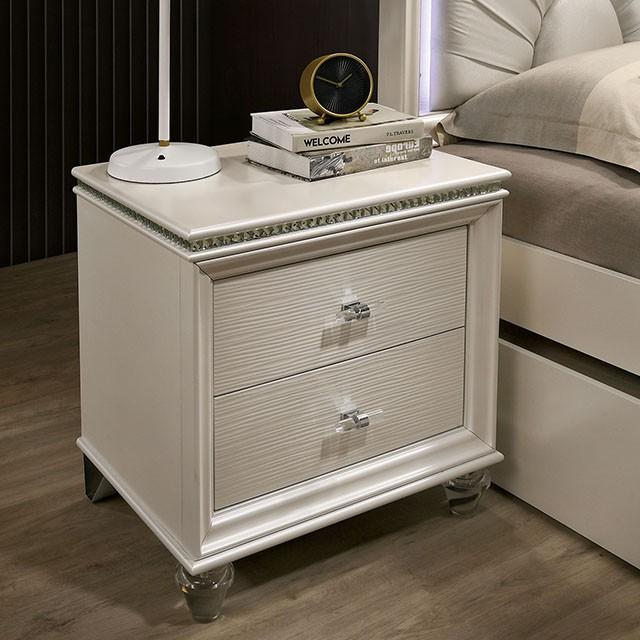 ALLIE Night Stand Beige & Rose Gold - Imperial Furniture (Las Vegas, NV) - Multi Location