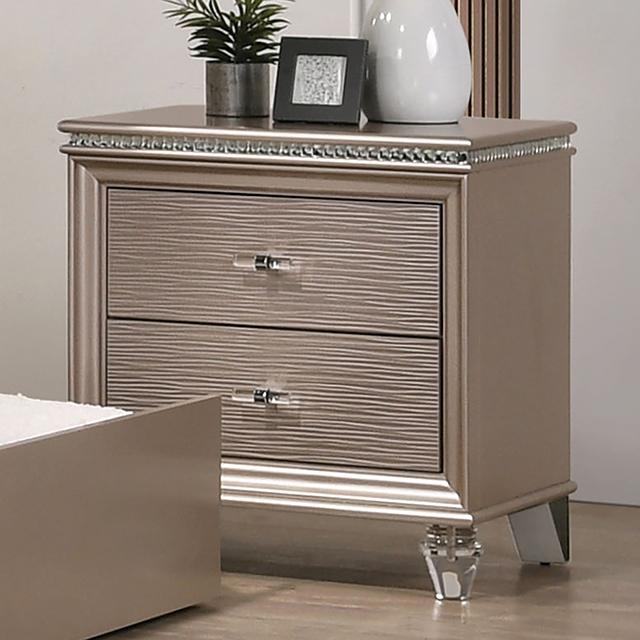 ALLIE Night Stand Beige & Rose Gold - Imperial Furniture (Las Vegas, NV) - Multi Location