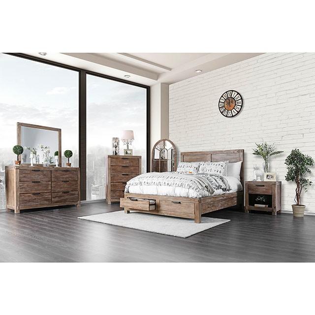 Wynton Weathered Light Oak Cal.King, E.King, & Queen Bed - Imperial Furniture (Las Vegas, NV) - Multi Location