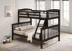 Brookings Twin/Full Bunk Bed White, Brown & Black - Imperial Furniture (Las Vegas, NV) - Multi Location