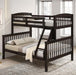 Brookings Twin/Full Bunk Bed White, Brown & Black - Imperial Furniture (Las Vegas, NV) - Multi Location