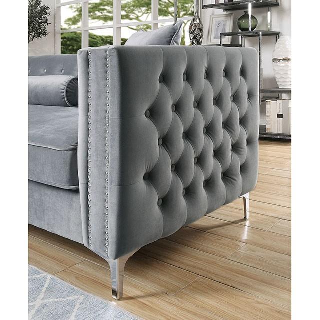Amie Glam Gray & Black Sectional w/Storage - Imperial Furniture (Las Vegas, NV) - Multi Location