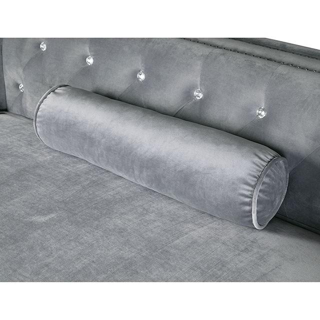 Amie Glam Gray & Black Sectional w/Storage - Imperial Furniture (Las Vegas, NV) - Multi Location