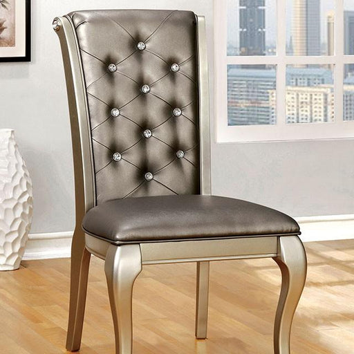 AMINA Champagne Side Chair (2/CTN) - Imperial Furniture (Las Vegas, NV) - Multi Location