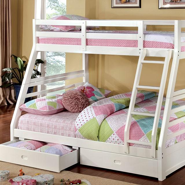California II Cherry Twin/Full Bunk Bed w/ 2 Drawers Cherry, Walnut, Grey, &Oak - Imperial Furniture (Las Vegas, NV) - Multi Location
