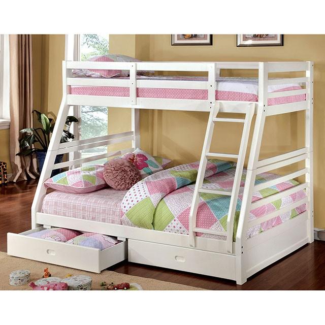 California II Cherry Twin/Full Bunk Bed w/ 2 Drawers Cherry, Walnut, Grey, &Oak - Imperial Furniture (Las Vegas, NV) - Multi Location