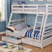 California III Wire-Brushed White Twin/Full Bunk Bed w/ 2 Drawers - Imperial Furniture (Las Vegas, NV) - Multi Location