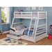 California III Wire-Brushed White Twin/Full Bunk Bed w/ 2 Drawers - Imperial Furniture (Las Vegas, NV) - Multi Location