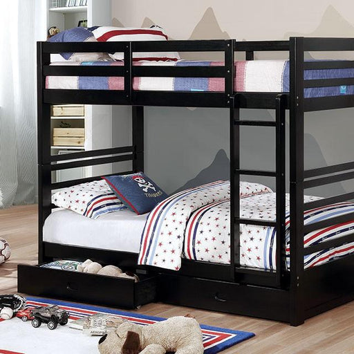 California Iv Black, Walnut, Gray, & White Twin/Twin Bunk Bed - Imperial Furniture (Las Vegas, NV) - Multi Location