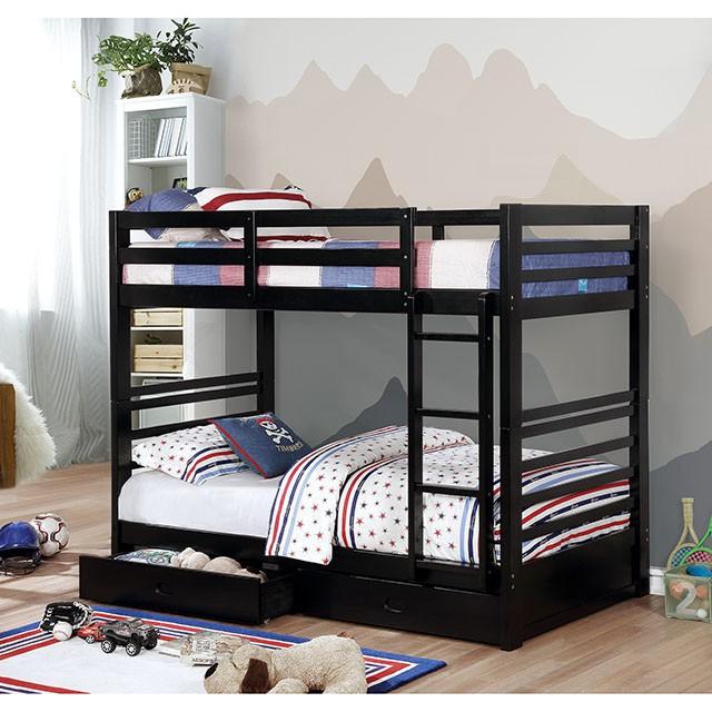 California Iv Black, Walnut, Gray, & White Twin/Twin Bunk Bed - Imperial Furniture (Las Vegas, NV) - Multi Location