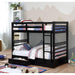 California Iv Black, Walnut, Gray, & White Twin/Twin Bunk Bed - Imperial Furniture (Las Vegas, NV) - Multi Location