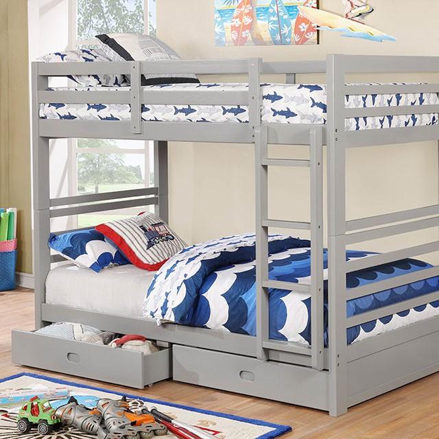 California Iv Black, Walnut, Gray, & White Twin/Twin Bunk Bed - Imperial Furniture (Las Vegas, NV) - Multi Location
