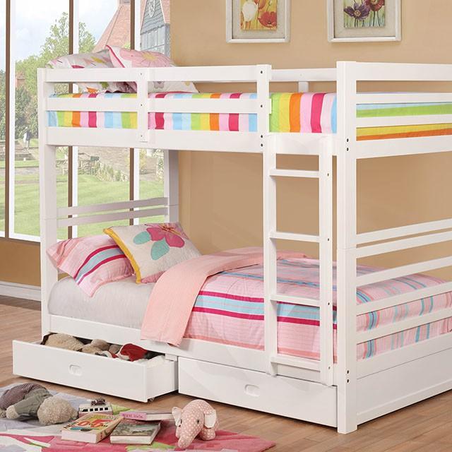 California Iv Black, Walnut, Gray, & White Twin/Twin Bunk Bed - Imperial Furniture (Las Vegas, NV) - Multi Location