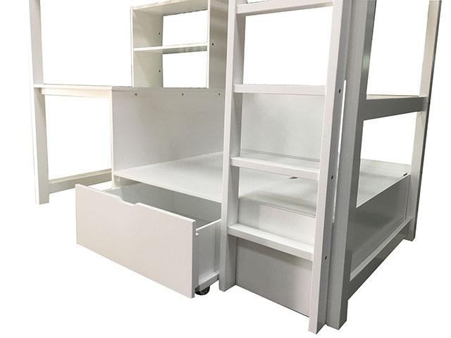 CALLISTUS Twin Workstation Loft Bed, White & Gray - Imperial Furniture (Las Vegas, NV) - Multi Location