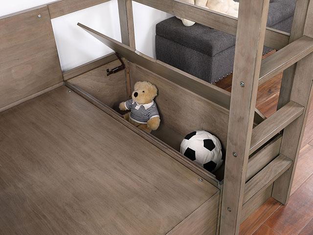 CALLISTUS Twin Workstation Loft Bed, White & Gray - Imperial Furniture (Las Vegas, NV) - Multi Location