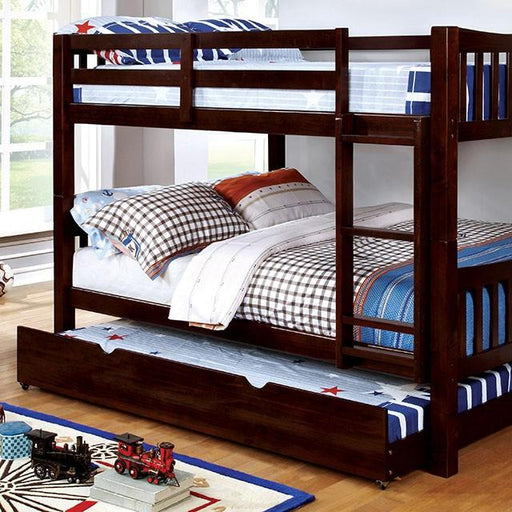 Cameron Dark Walnut, White & Gray Full/Full Bunk Bed - Imperial Furniture (Las Vegas, NV) - Multi Location