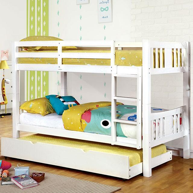 Cameron Dark Walnut, White & Gray Full/Full Bunk Bed - Imperial Furniture (Las Vegas, NV) - Multi Location