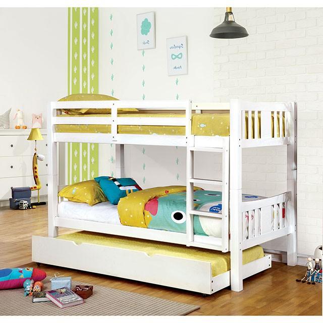 Cameron Dark Walnut, White & Gray Full/Full Bunk Bed - Imperial Furniture (Las Vegas, NV) - Multi Location