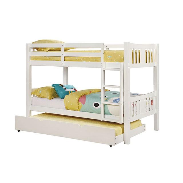 Cameron Dark Walnut, White & Gray Full/Full Bunk Bed - Imperial Furniture (Las Vegas, NV) - Multi Location