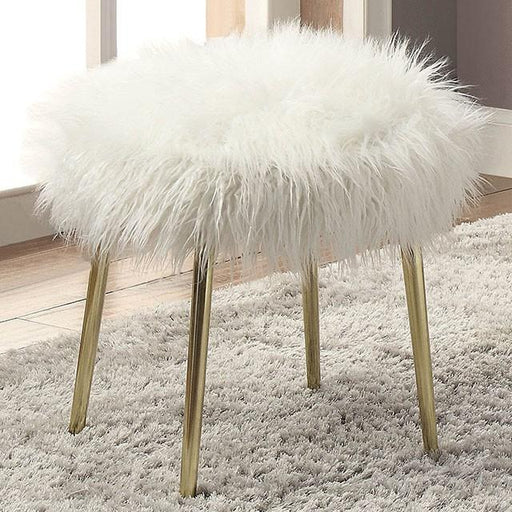Caoimhe White/Gold Ottoman - Imperial Furniture (Las Vegas, NV) - Multi Location