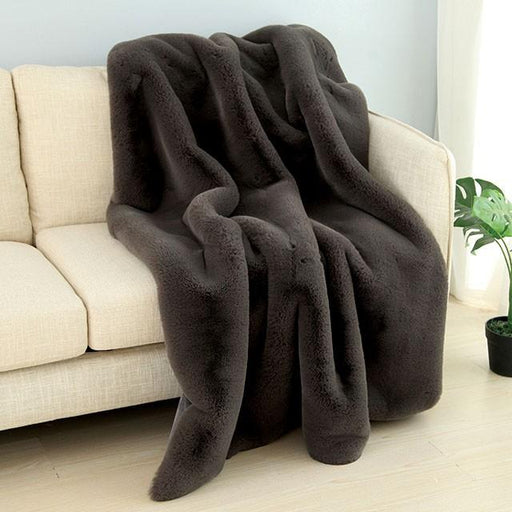 Caparica Charcoal Throw, Silver - Imperial Furniture (Las Vegas, NV) - Multi Location