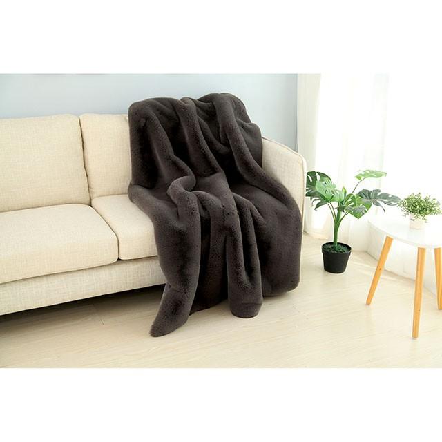 Caparica Charcoal Throw, Silver - Imperial Furniture (Las Vegas, NV) - Multi Location