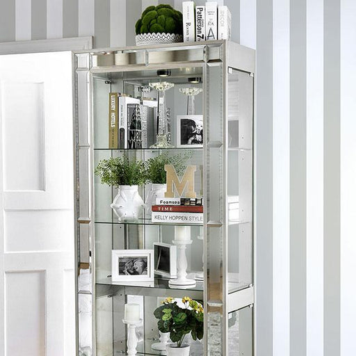 Carrollton Chrome Curio Cabinet - Imperial Furniture (Las Vegas, NV) - Multi Location