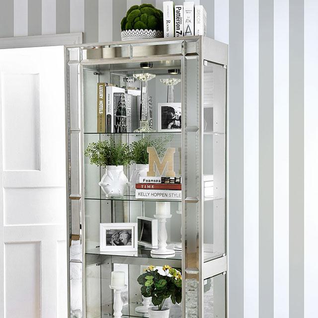 Carrollton Chrome Curio Cabinet - Imperial Furniture (Las Vegas, NV) - Multi Location