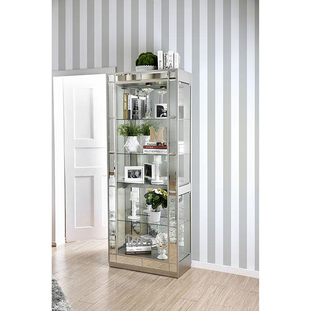 Carrollton Chrome Curio Cabinet - Imperial Furniture (Las Vegas, NV) - Multi Location