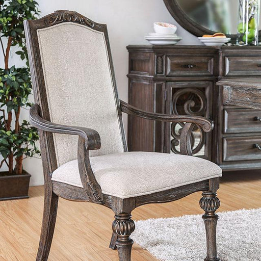 ARCADIA Rustic Natural Tone/ Ivory Arm Chair (2/CTN) - Imperial Furniture (Las Vegas, NV) - Multi Location