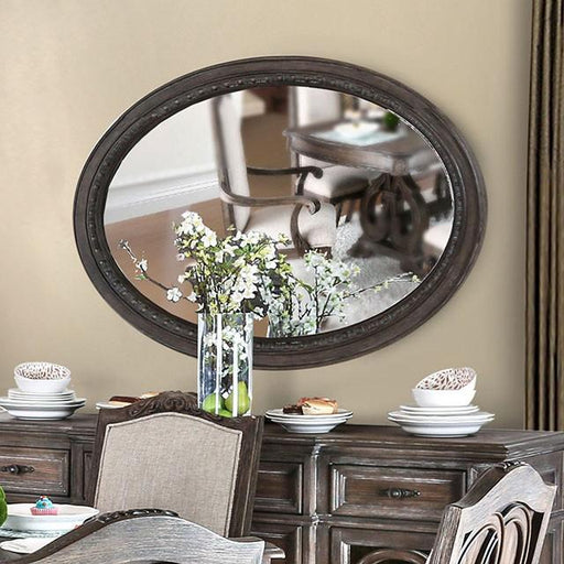 ARCADIA Rustic Natural Tone Mirror, Oval - Imperial Furniture (Las Vegas, NV) - Multi Location