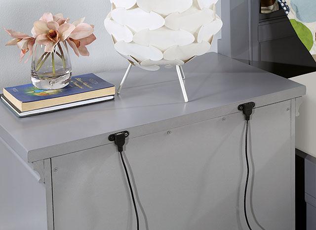 CASTLILE Night Stand w/ USB, Gray - Imperial Furniture (Las Vegas, NV) - Multi Location