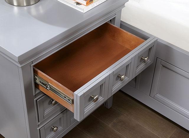 CASTLILE Night Stand w/ USB, Gray - Imperial Furniture (Las Vegas, NV) - Multi Location