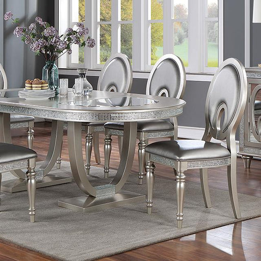 CATHALINA Oval Dining Table, Silver - Imperial Furniture (Las Vegas, NV) - Multi Location
