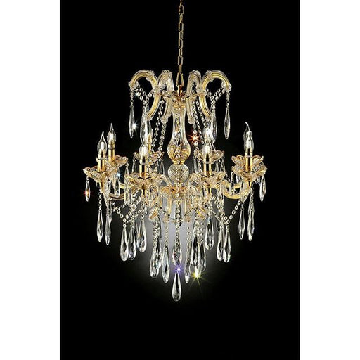 Christiana Gold 35"H Ceiling Lamp Gold, Hanging Crystal - Imperial Furniture (Las Vegas, NV) - Multi Location