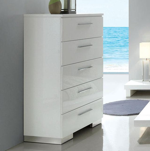Christie Glossy White Chest - Imperial Furniture (Las Vegas, NV) - Multi Location