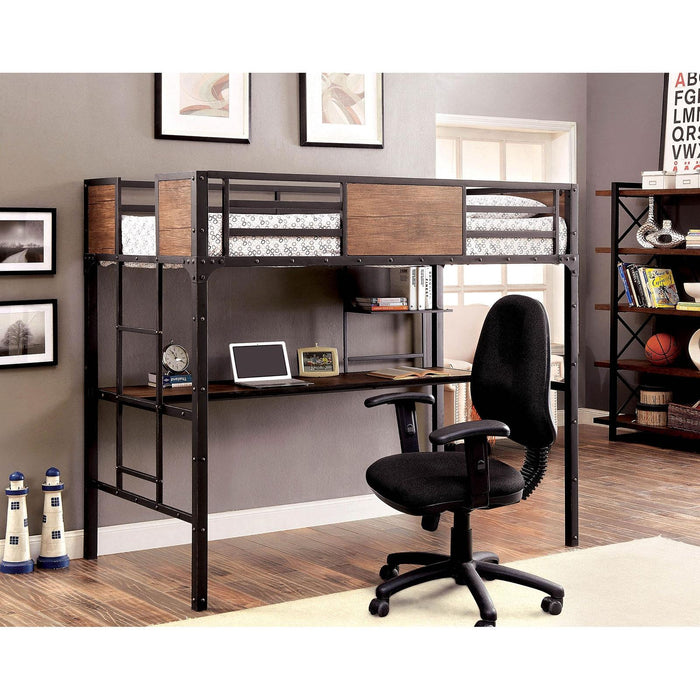 CLAPTON Black Twin Bed w/ Workstation - Imperial Furniture (Las Vegas, NV) - Multi Location