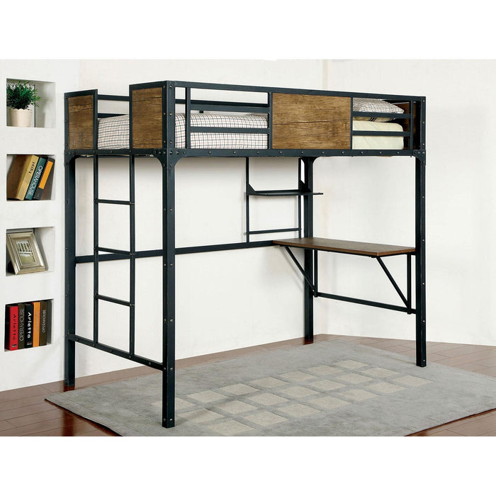 CLAPTON Black Twin Bed w/ Workstation - Imperial Furniture (Las Vegas, NV) - Multi Location