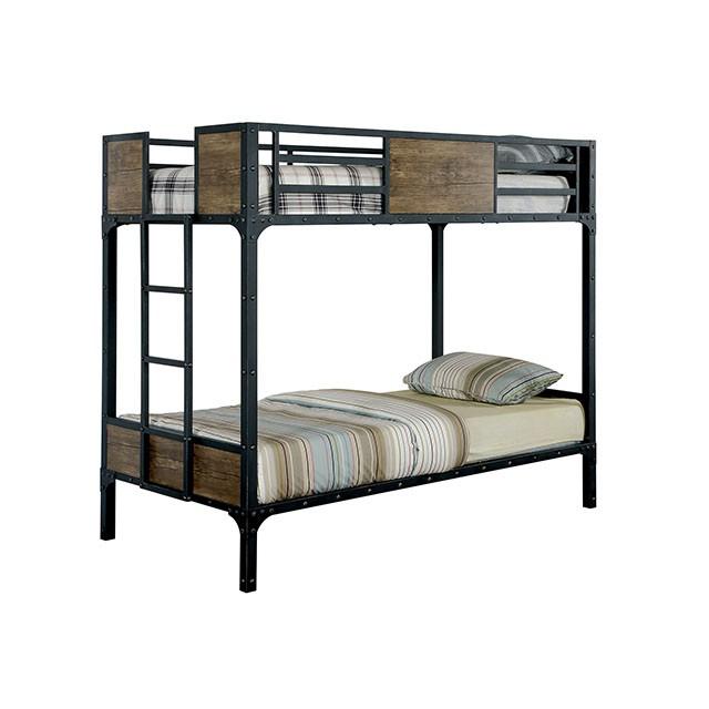 CLAPTON Black Twin/Twin Bunk Bed - Imperial Furniture (Las Vegas, NV) - Multi Location