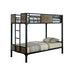 CLAPTON Black Twin/Twin Bunk Bed - Imperial Furniture (Las Vegas, NV) - Multi Location