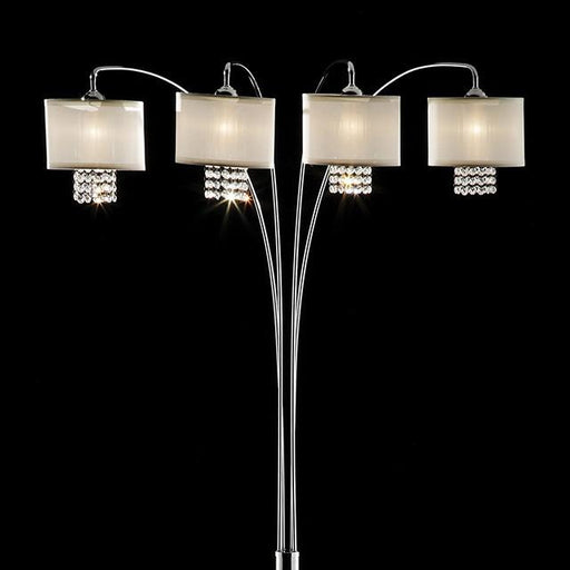 Claris Ivory/Chrome Arch Lamp, Hanging Crystal - Imperial Furniture (Las Vegas, NV) - Multi Location