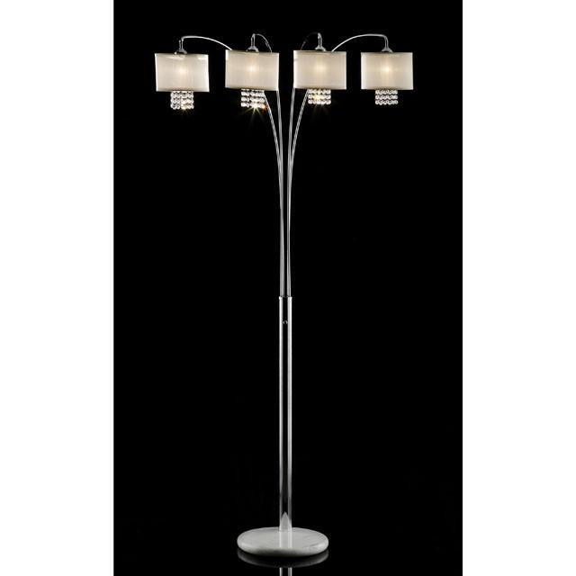 Claris Ivory/Chrome Arch Lamp, Hanging Crystal - Imperial Furniture (Las Vegas, NV) - Multi Location