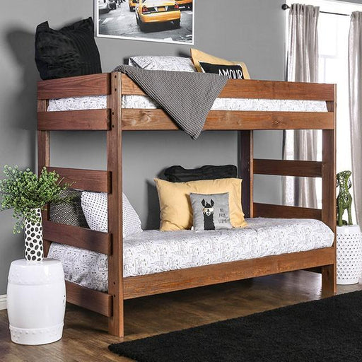 Arlette Twin/Twin Bunk Bed Brown, Black, Gray, & White - Imperial Furniture (Las Vegas, NV) - Multi Location