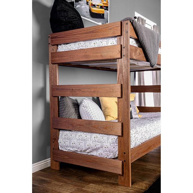 Arlette Twin/Twin Bunk Bed Brown, Black, Gray, & White - Imperial Furniture (Las Vegas, NV) - Multi Location