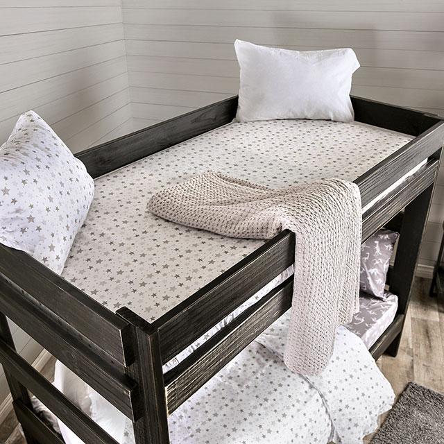 Arlette Twin/Twin Bunk Bed Brown, Black, Gray, & White - Imperial Furniture (Las Vegas, NV) - Multi Location