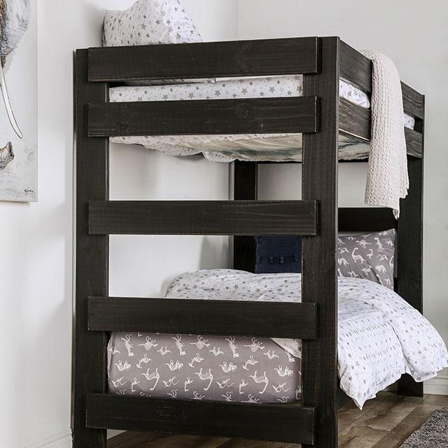 Arlette Twin/Twin Bunk Bed Brown, Black, Gray, & White - Imperial Furniture (Las Vegas, NV) - Multi Location